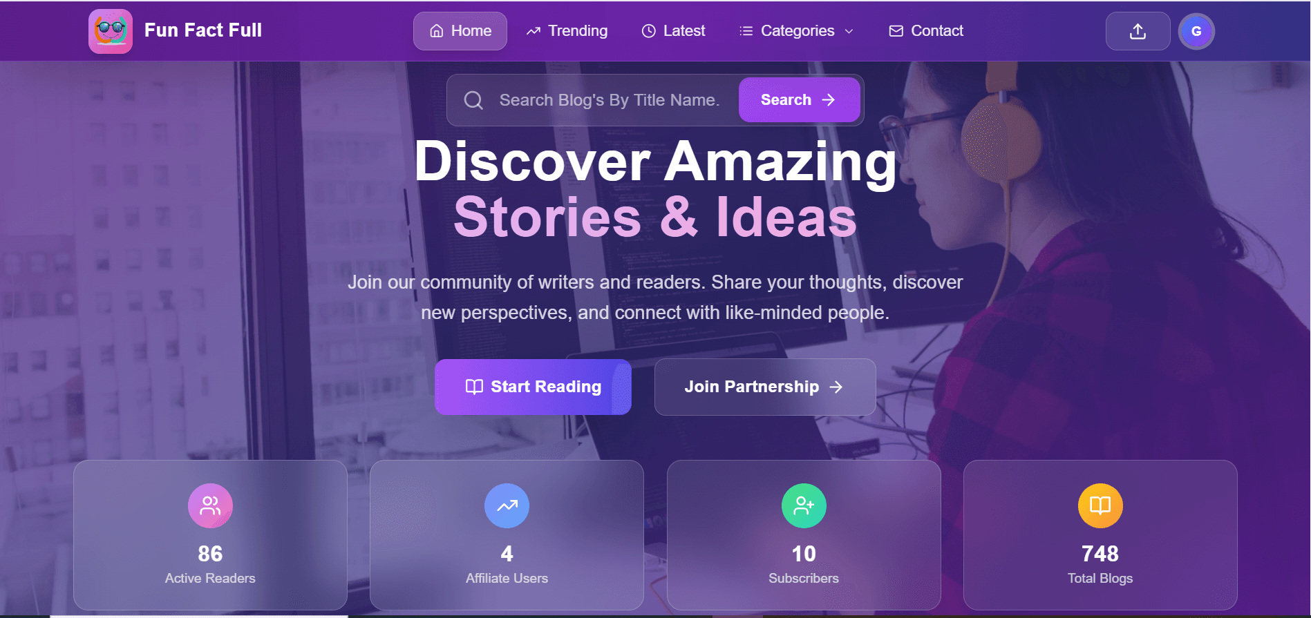 FunFactFull — Blogging & Creator Earning Platform