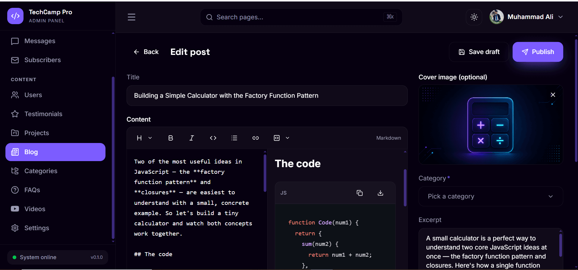 TechCamp Pro — Developer Content Platform screenshot 1